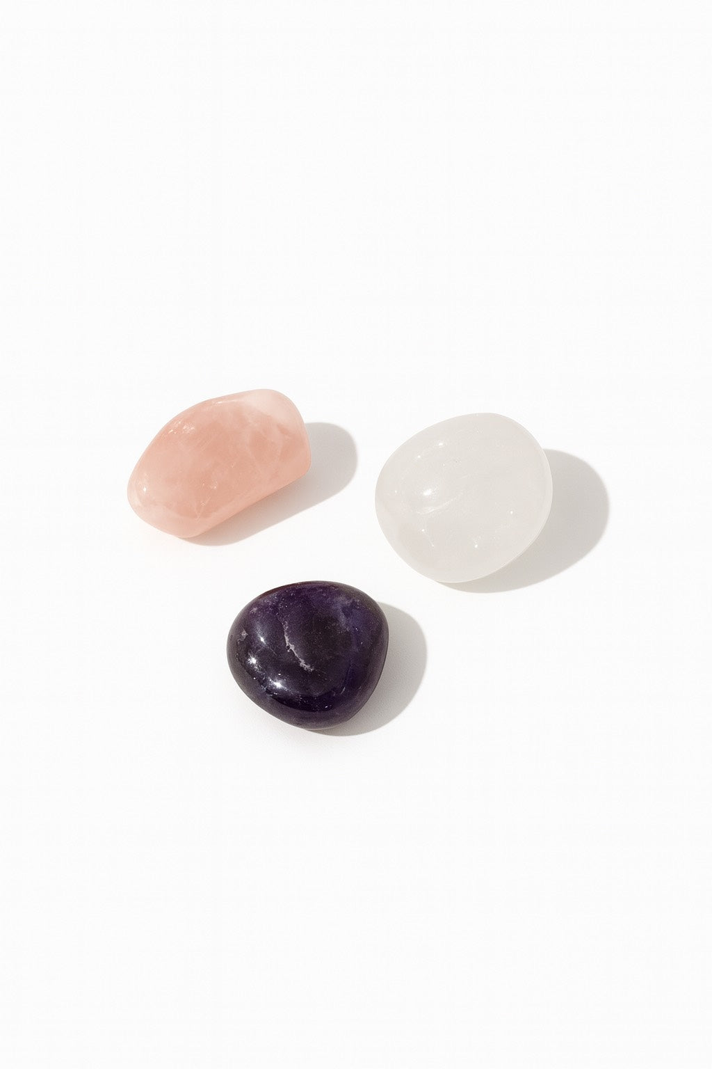 Trio Méditation Quartz Rose – Cristal de Roche – Améthyste
